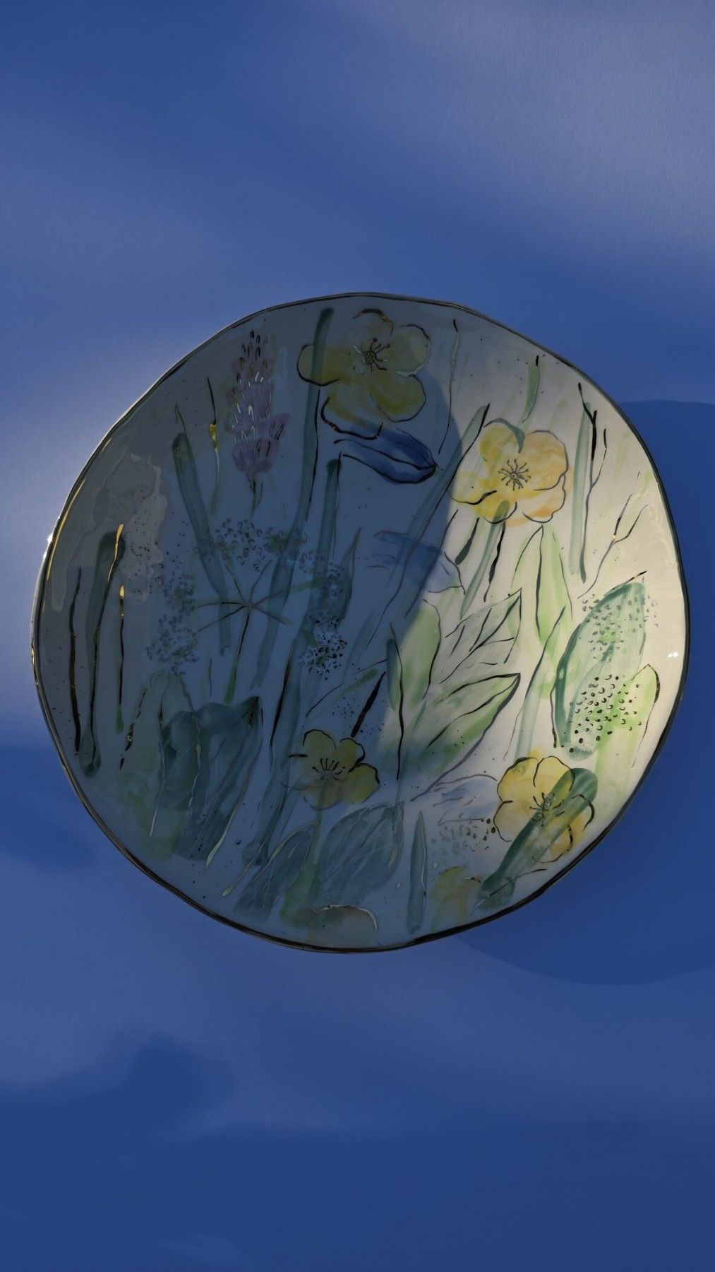 Šķīvji KAISME, 27 cm, keramika, baltā, zaļā, dzeltenā krāsā — attēls 5