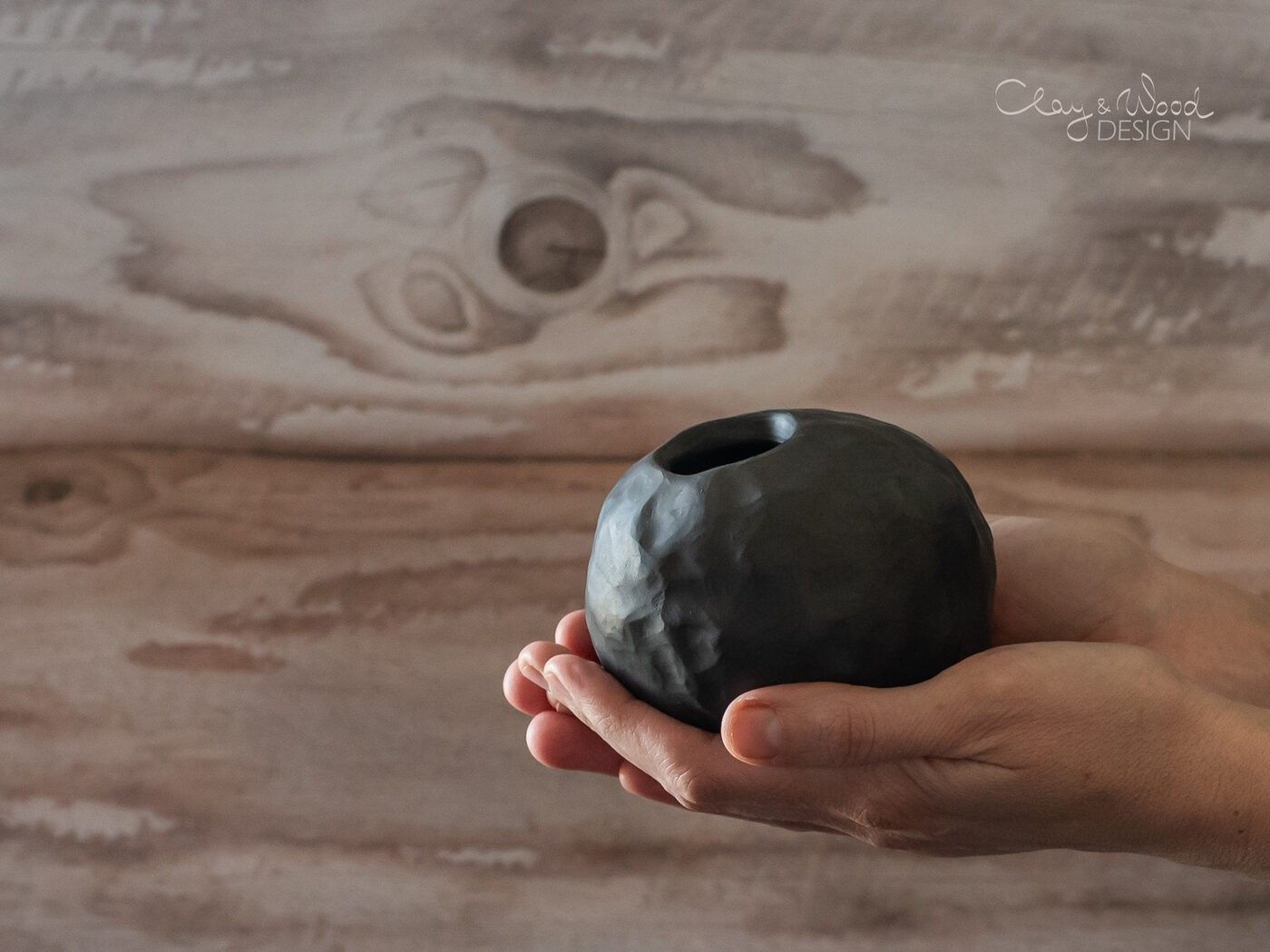Vāze Clay & Wood Design, augstums 9 cm, keramika — attēls 3