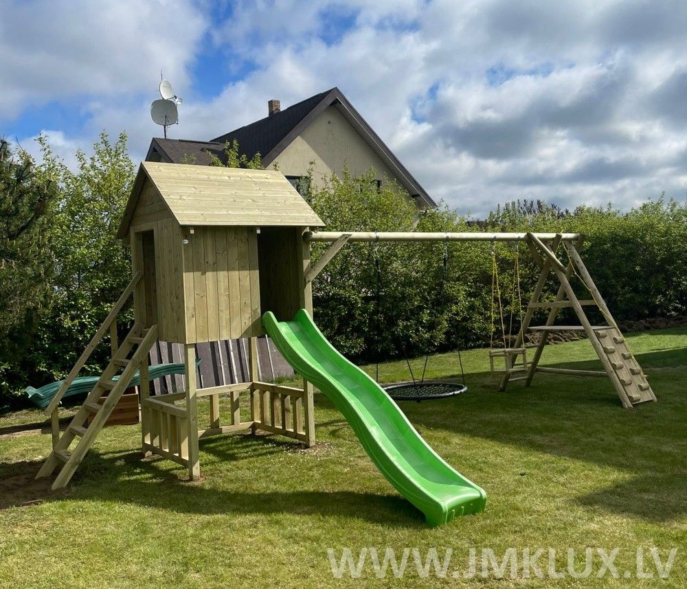 Rotaļu komplekss JMK LUX, platums 3,5 m, garums 5,7 m, koks — attēls 4