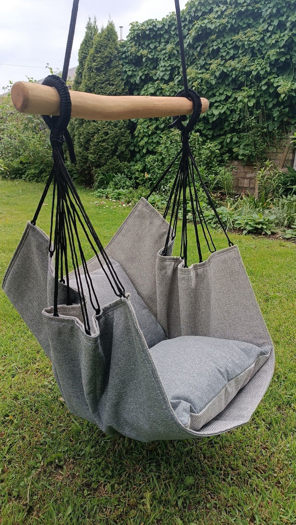 Šūpuļkrēsls Decochair, 1 vietas, koks, tekstils — attēls 3