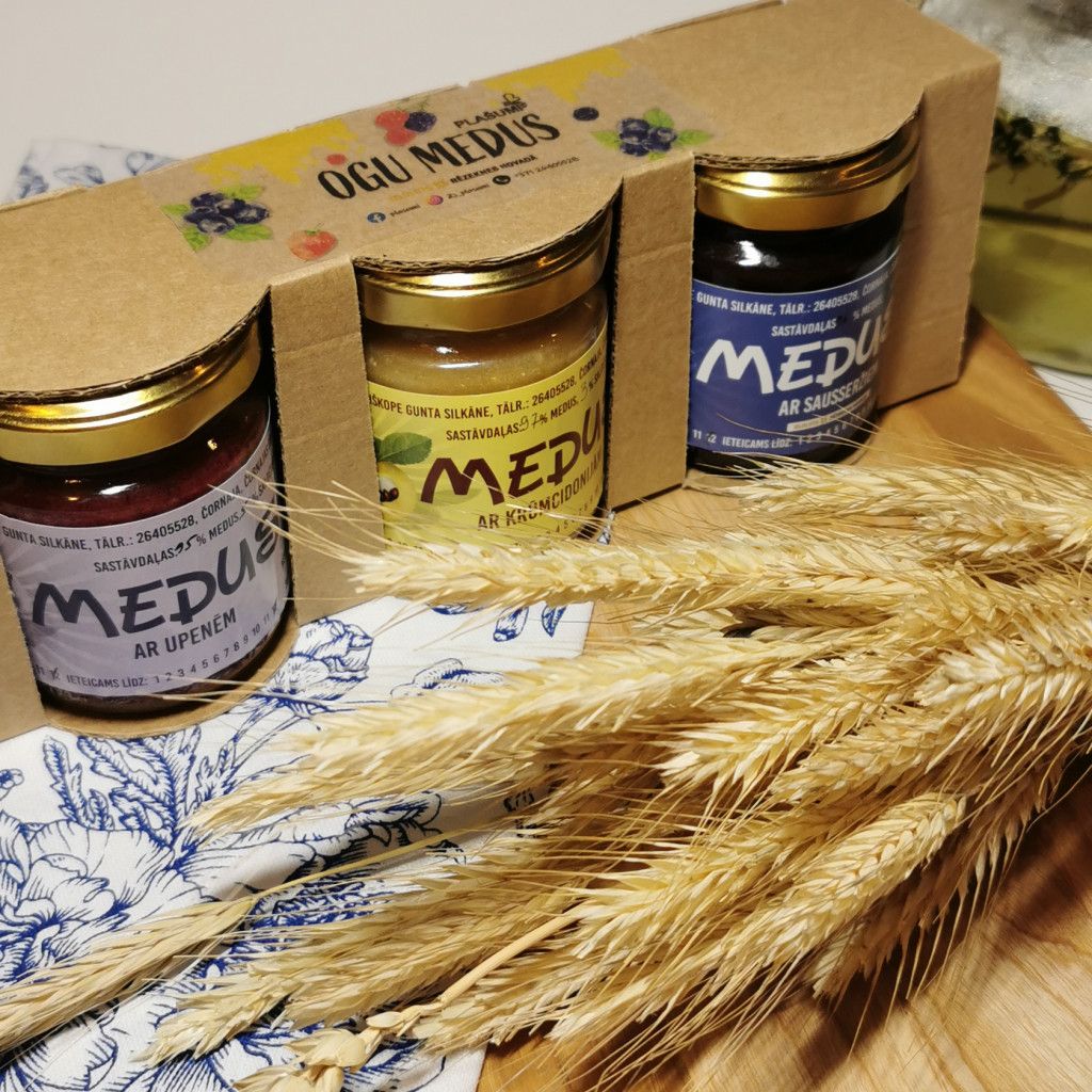 Ogu medus dāvanu komplekts (3 × 150 g)