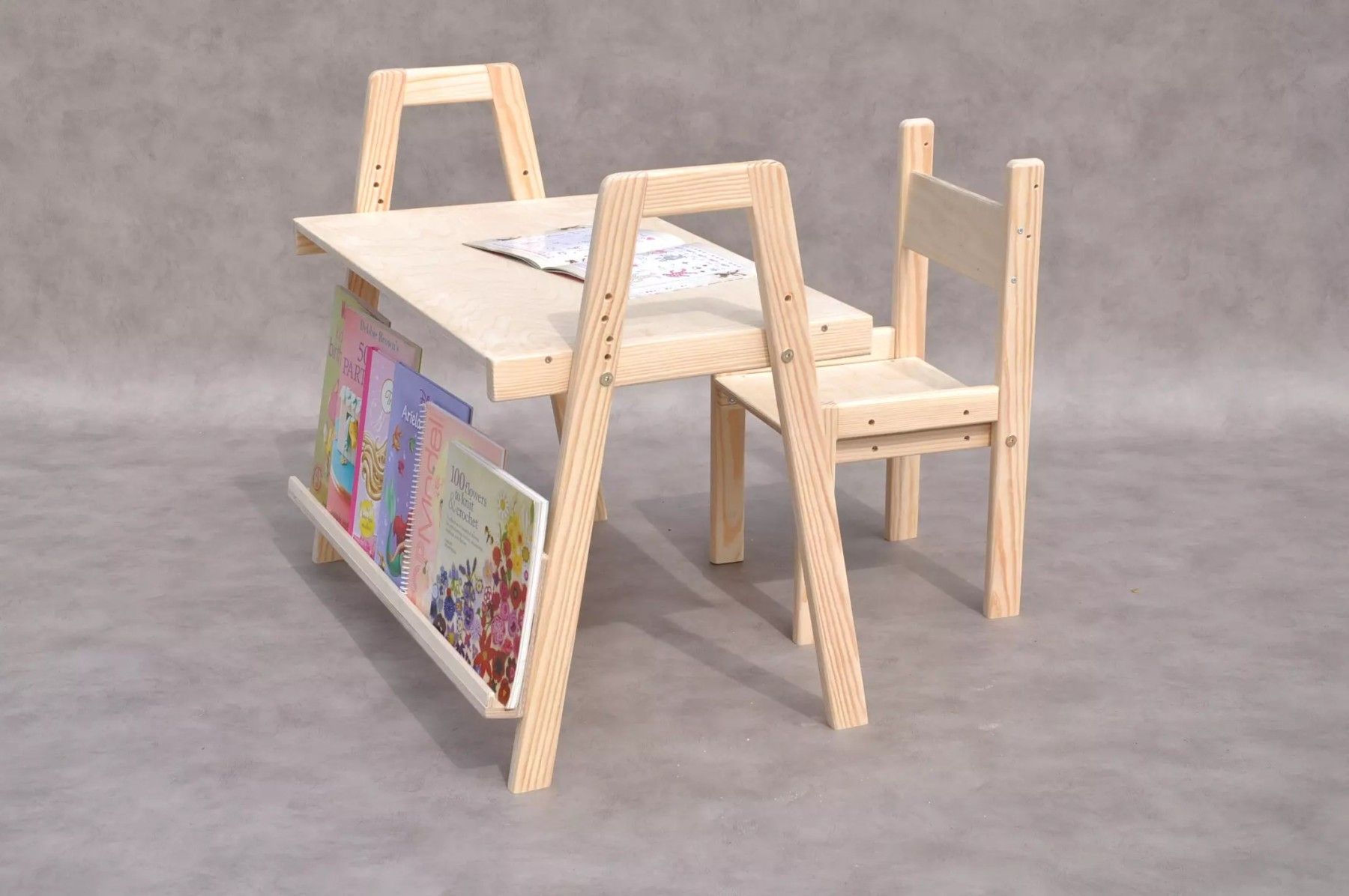 Bērnu galdiņš / krēsliņš Barin Toys, komplekts, koks — attēls 5