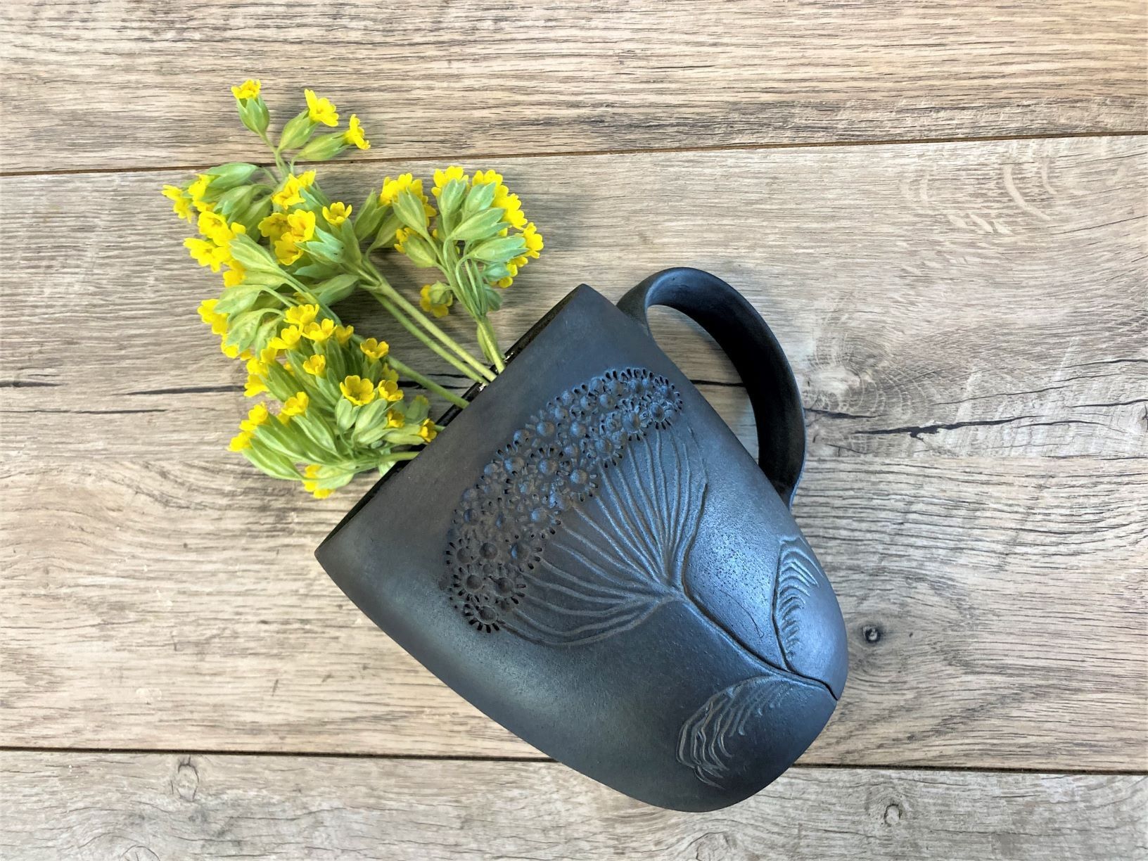 Tējas krūze Cepļi, 500 ml, keramika, melnā krāsā — attēls 2