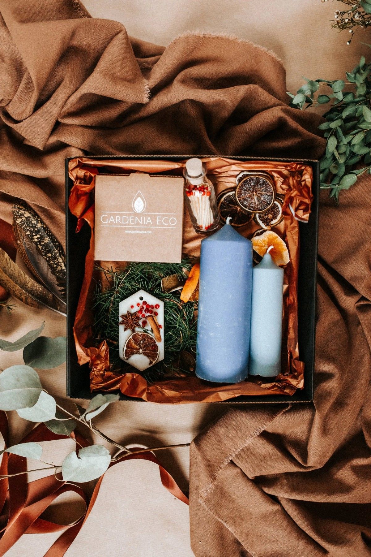 Svece Gardenia Eco, zilā krāsā — attēls 2