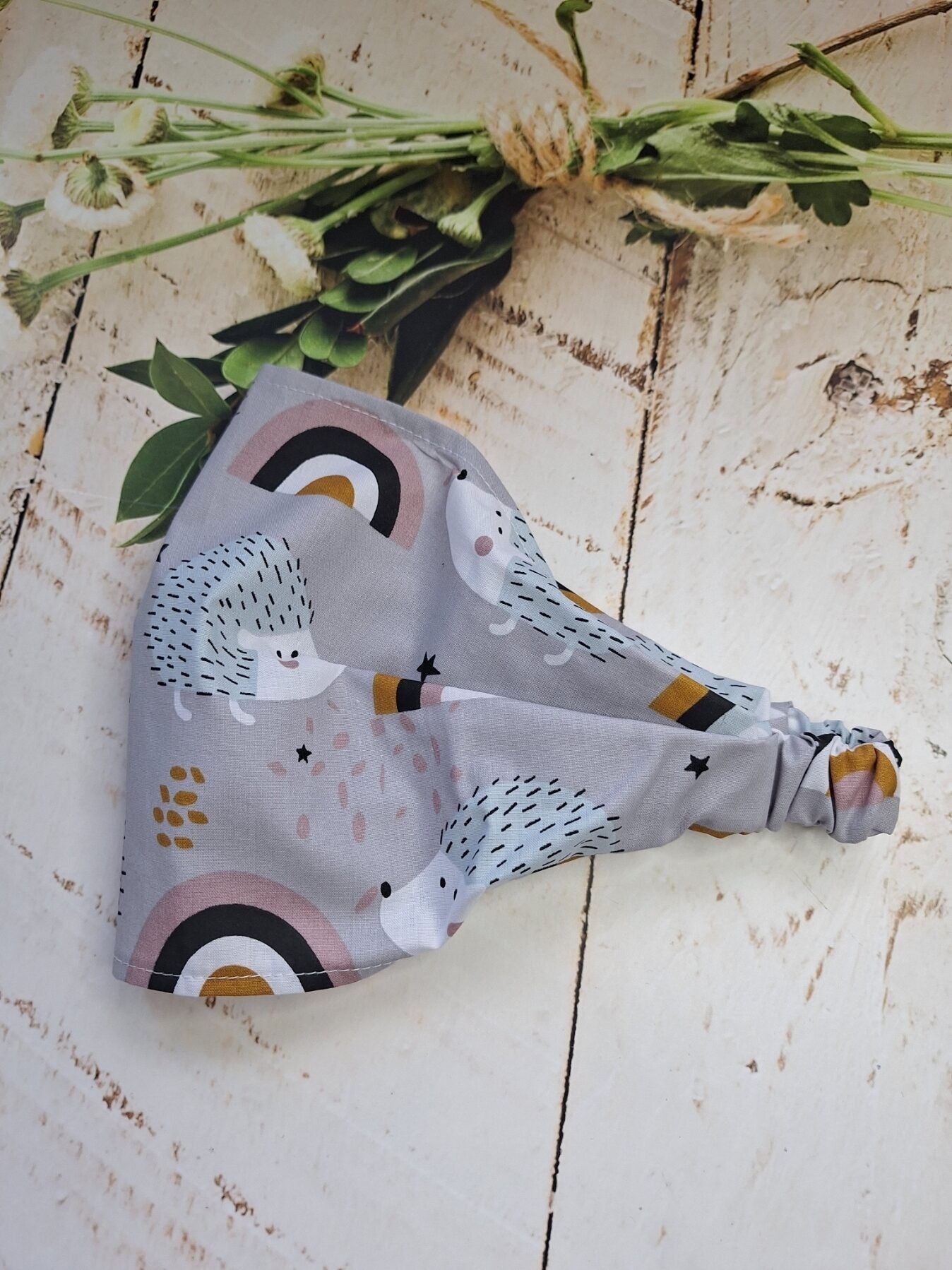 Bērnu lakats Aiviņa, kokvilna, pelēkā krāsā