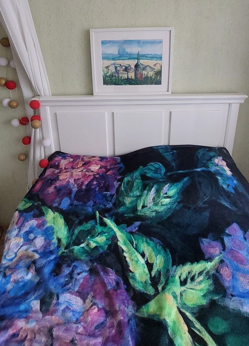 Pleds Anda Sproģe Art, zilā krāsā — attēls 3