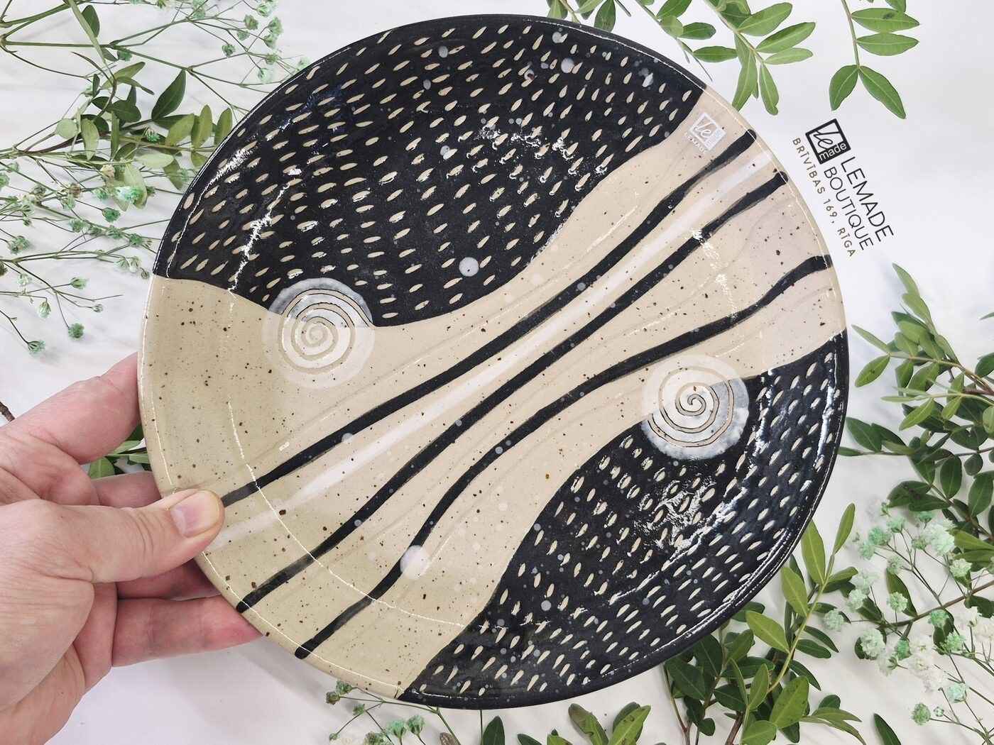 Šķīvji LeMade, dziļais, 22 cm, akmensmasa, melnā krāsā