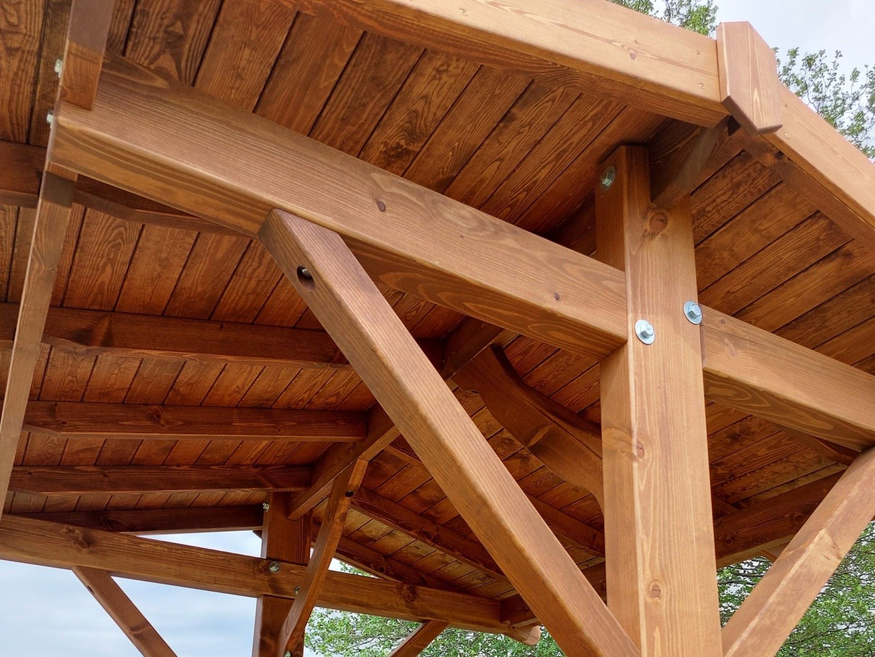 Dārza galds Timber Dream Masīvs ar jumtiņu, platums 200 cm — attēls 2