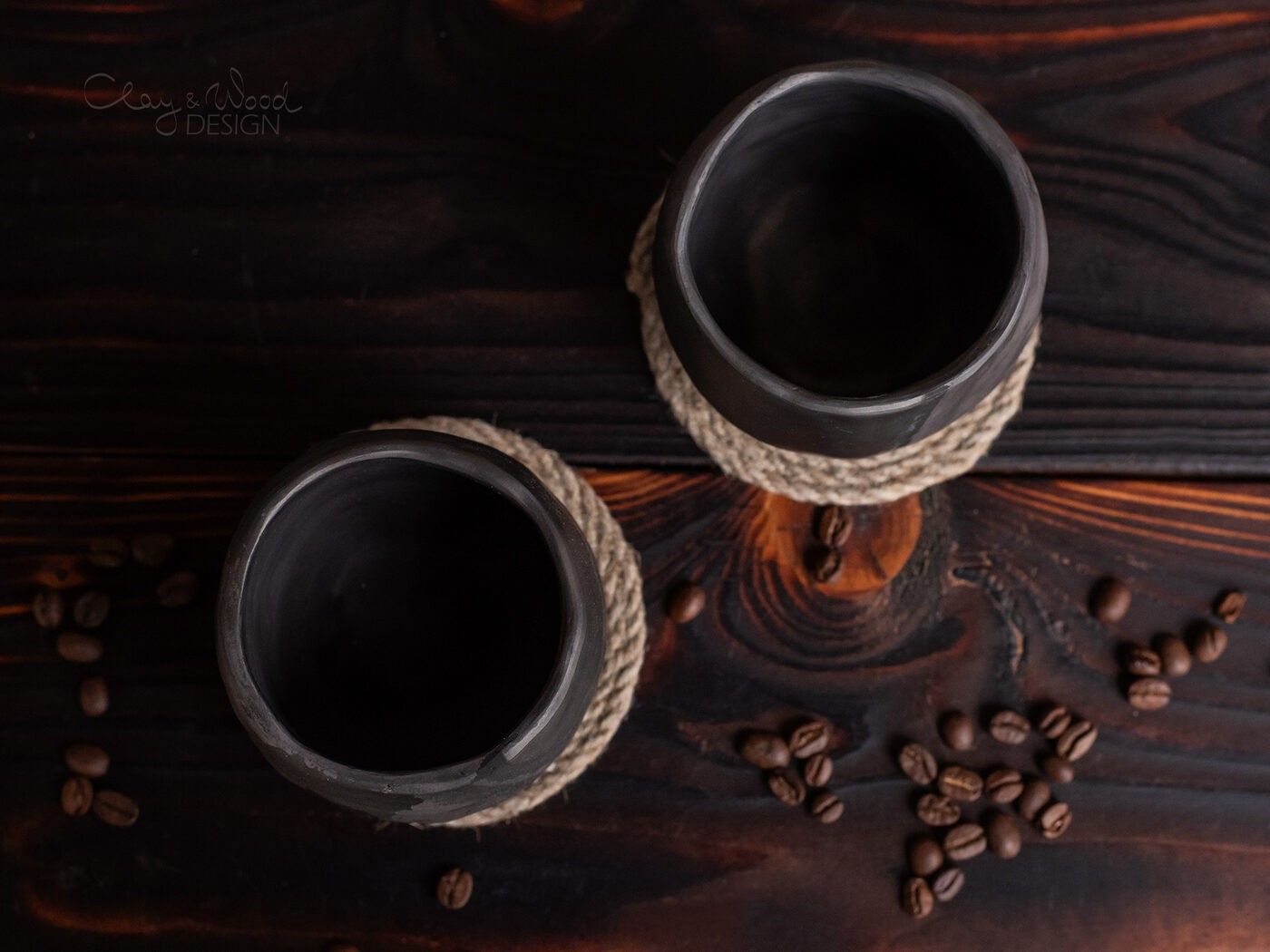 Krūze Clay & Wood Design, 250 ml, keramika, melnā krāsā — attēls 5