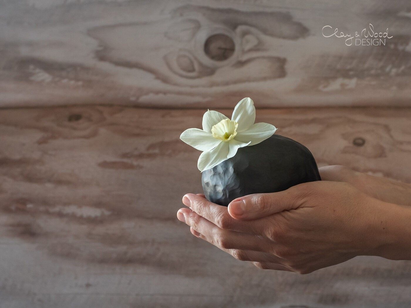 Vāze Clay & Wood Design, augstums 9 cm, keramika — attēls 4