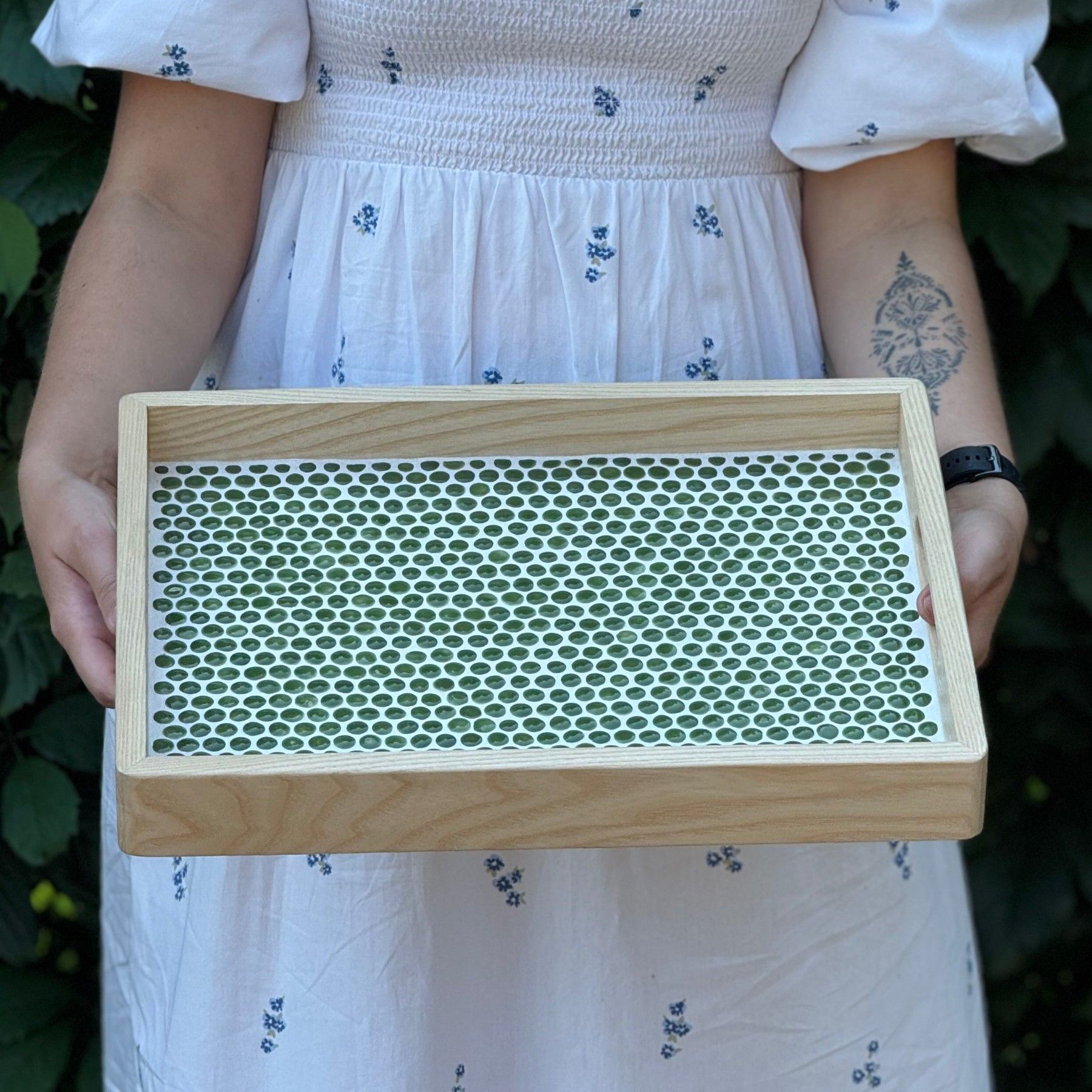 Paplāte Visi Var, 29 cm, koks, zaļā krāsā — attēls 2