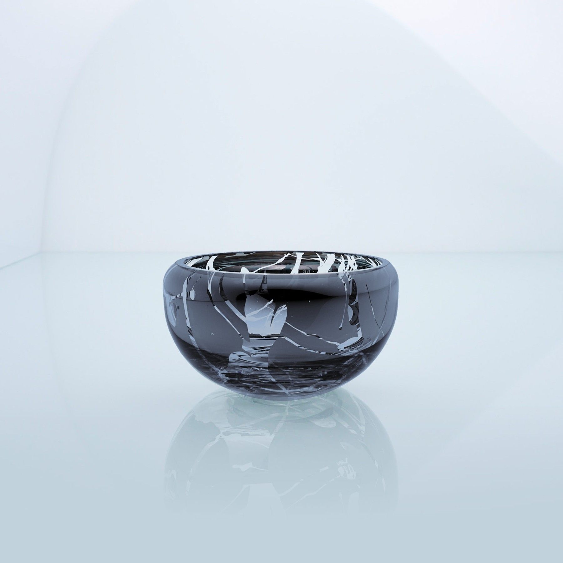 Servēšanas bļoda an&angel, 18 cm, stikls, zilā krāsā — attēls 3