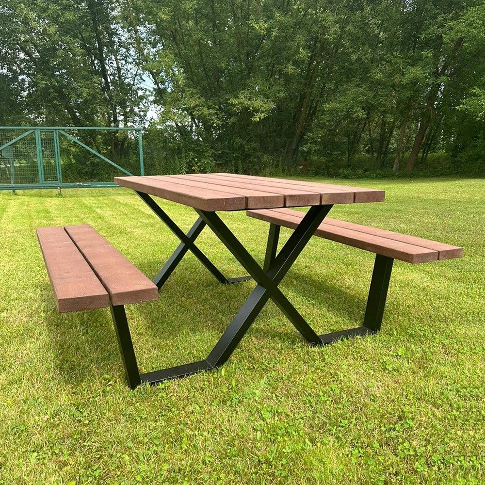 Dārza mēbeļu komplekts DM GRILL Piknika galds X, 80 kg, koks