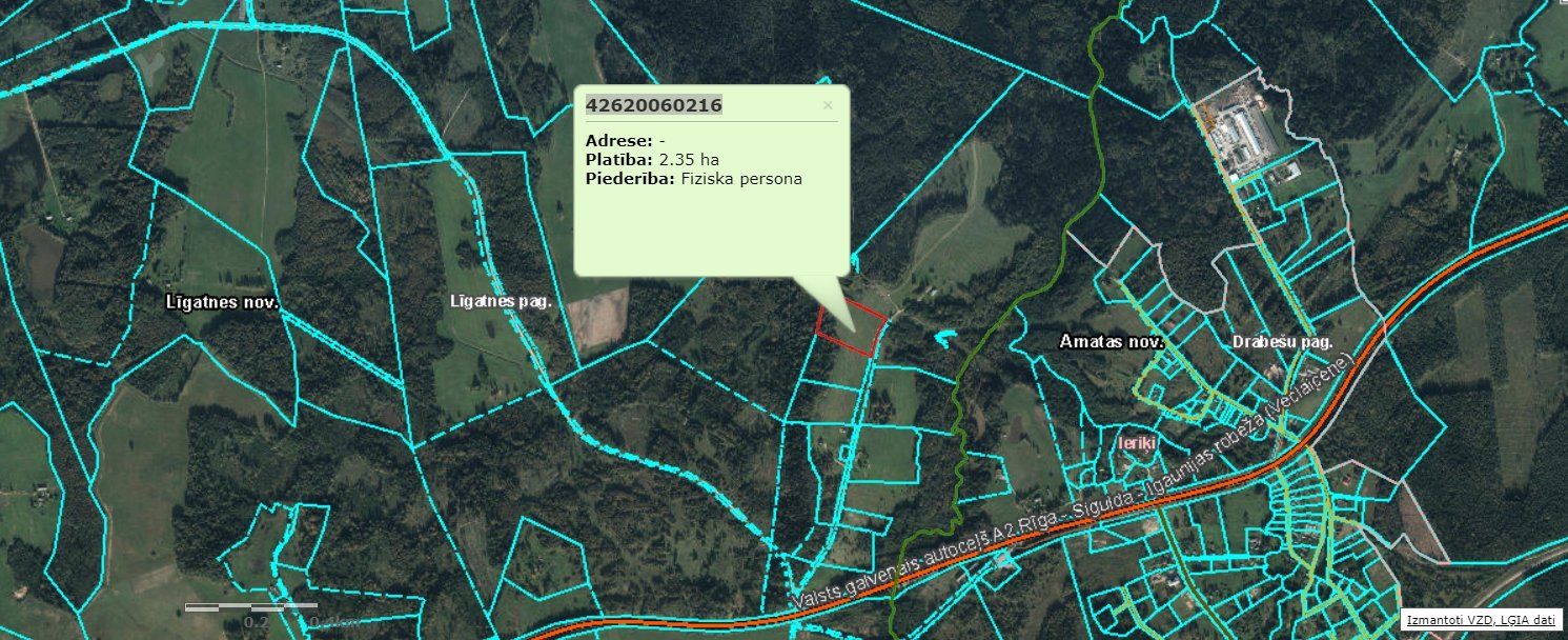 Zemes gabals 2,35 ha, Līgatnes pagasts — attēls 2