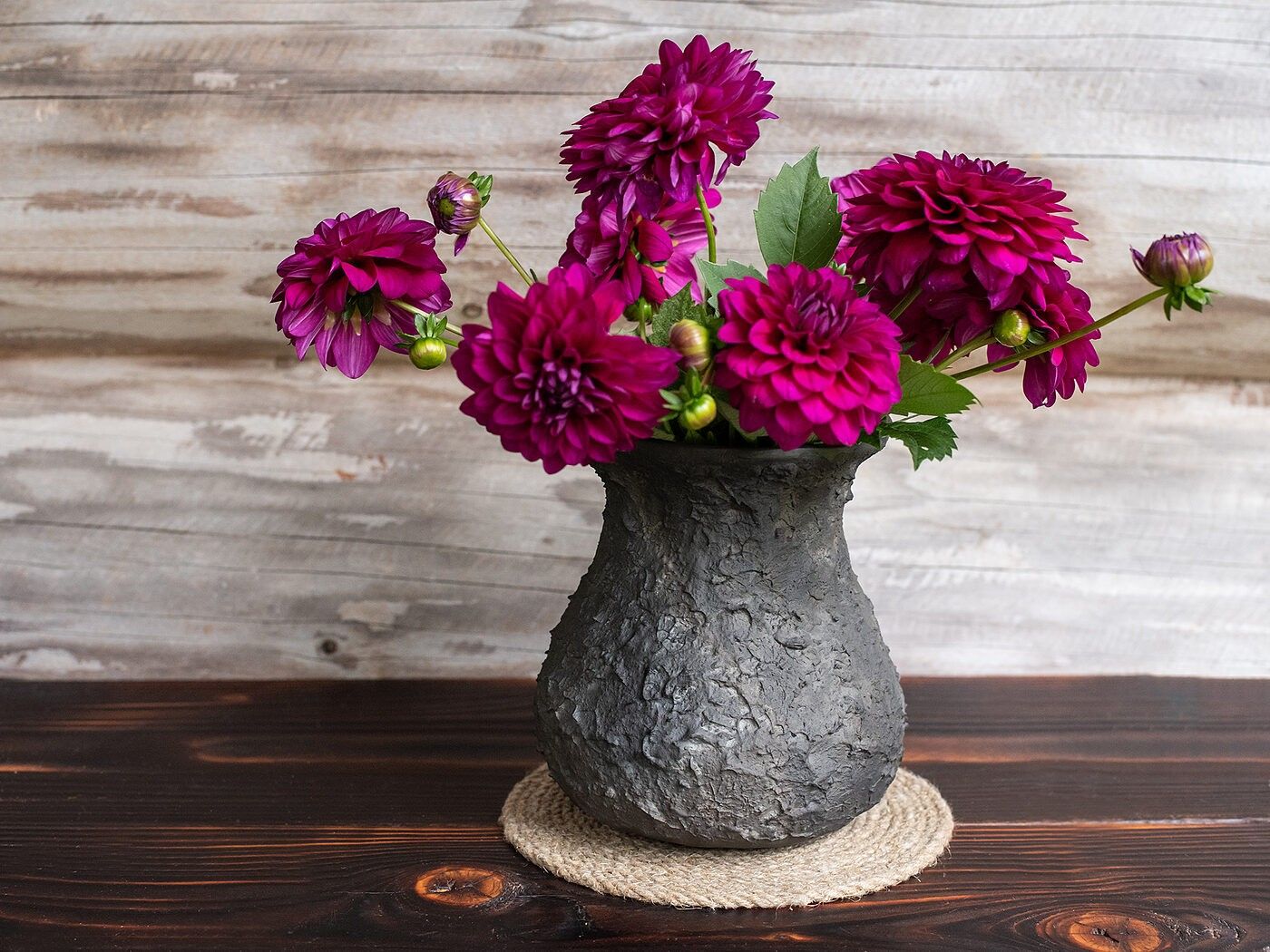Vāze Clay & Wood Design, augstums 16 cm, keramika — attēls 5