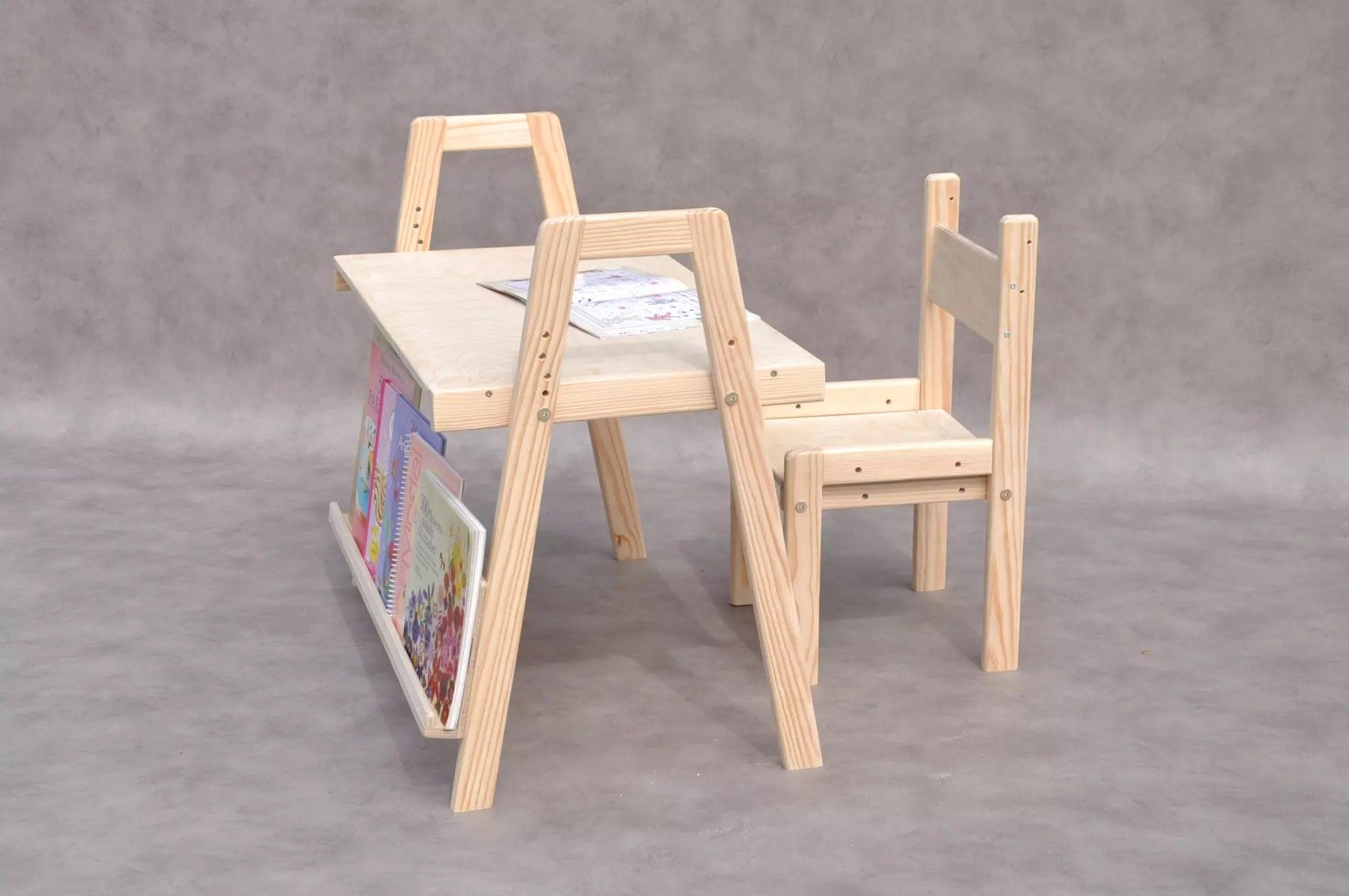 Bērnu galdiņš / krēsliņš Barin Toys, komplekts, koks — attēls 2