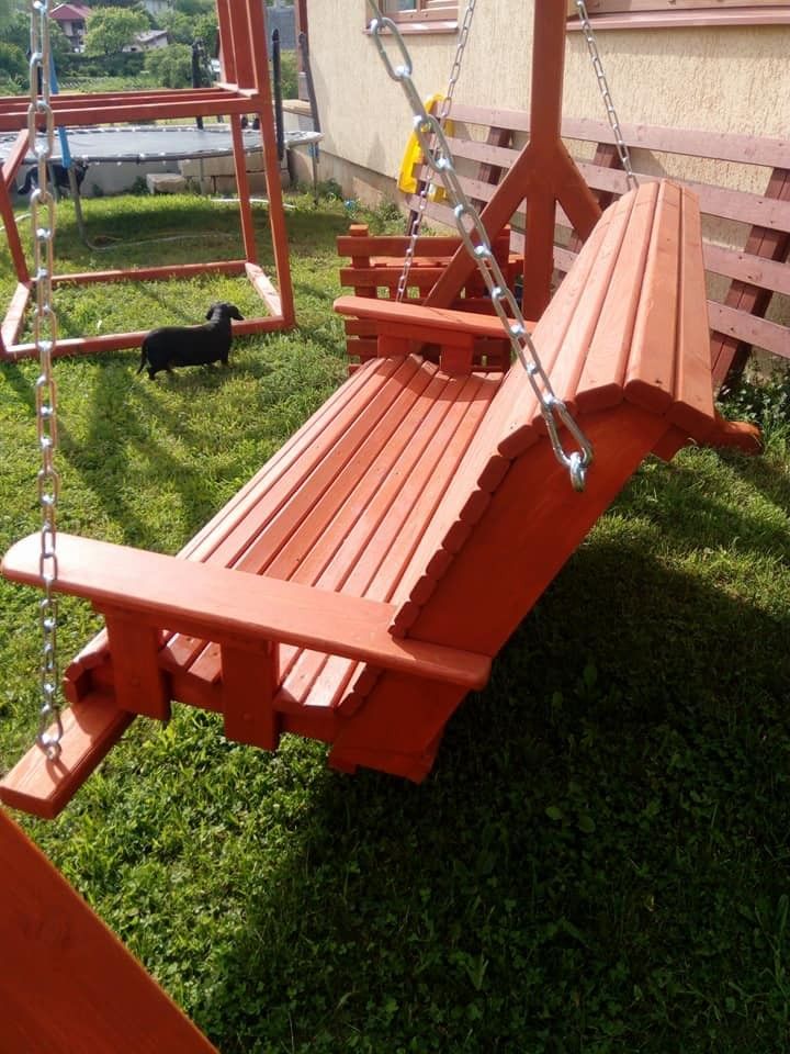 Šūpuļkrēsls Ēvele Mēbele, koks, oranžā krāsā — attēls 3
