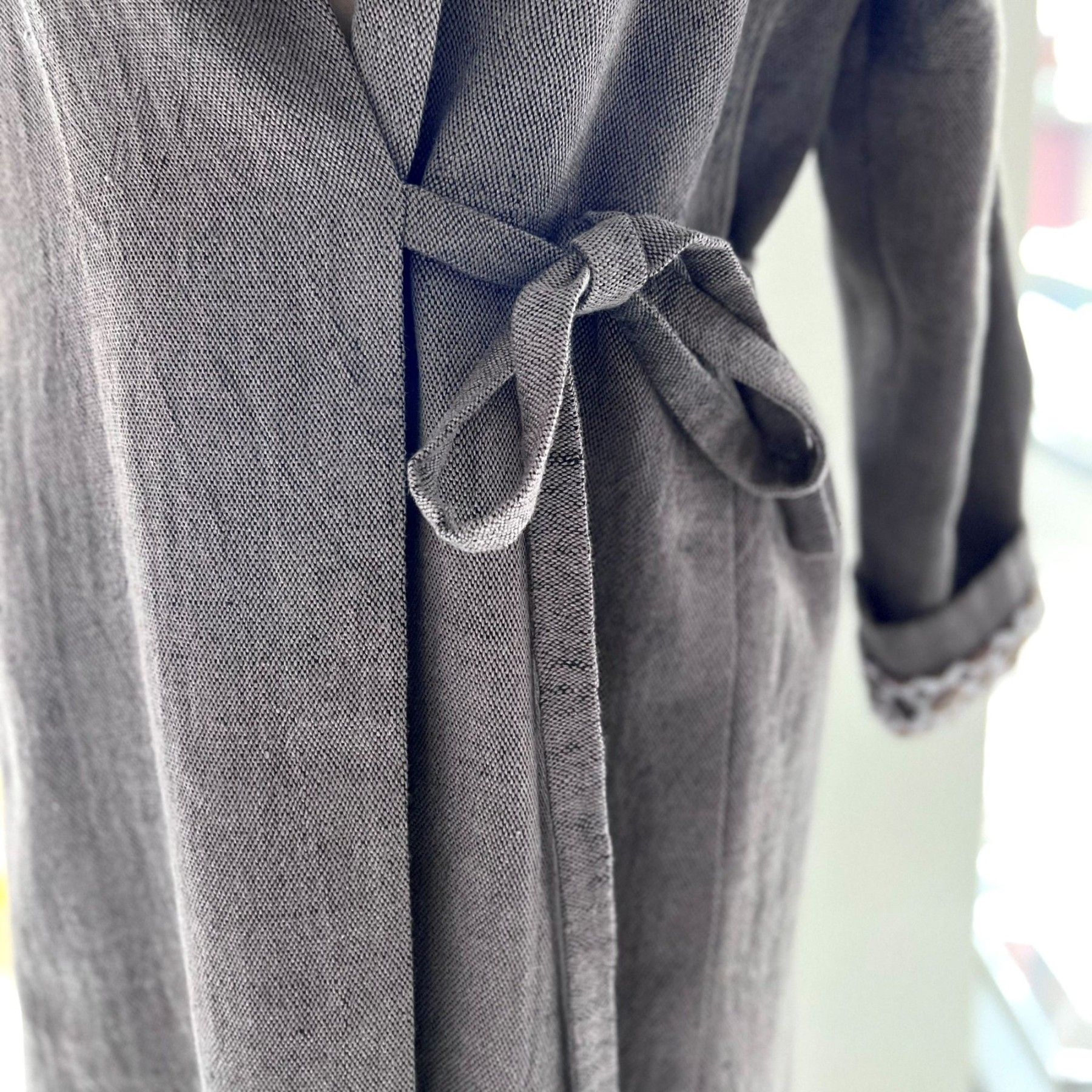Sieviešu mētelis Studio Natural, S, lins, pelēkā krāsā — attēls 4