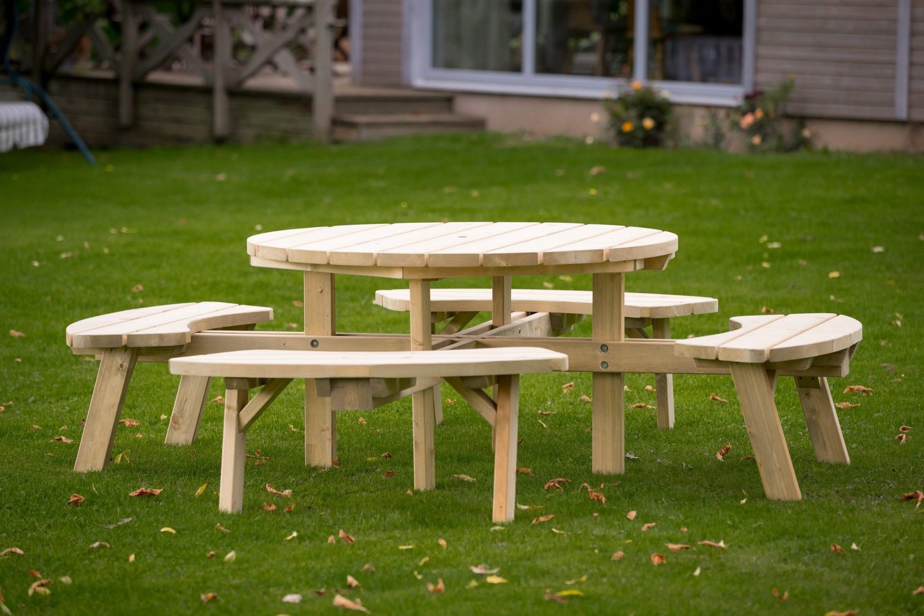 Dārza galds Timber Dream, Ø 128 cm, augstums 72 cm, koks — attēls 2