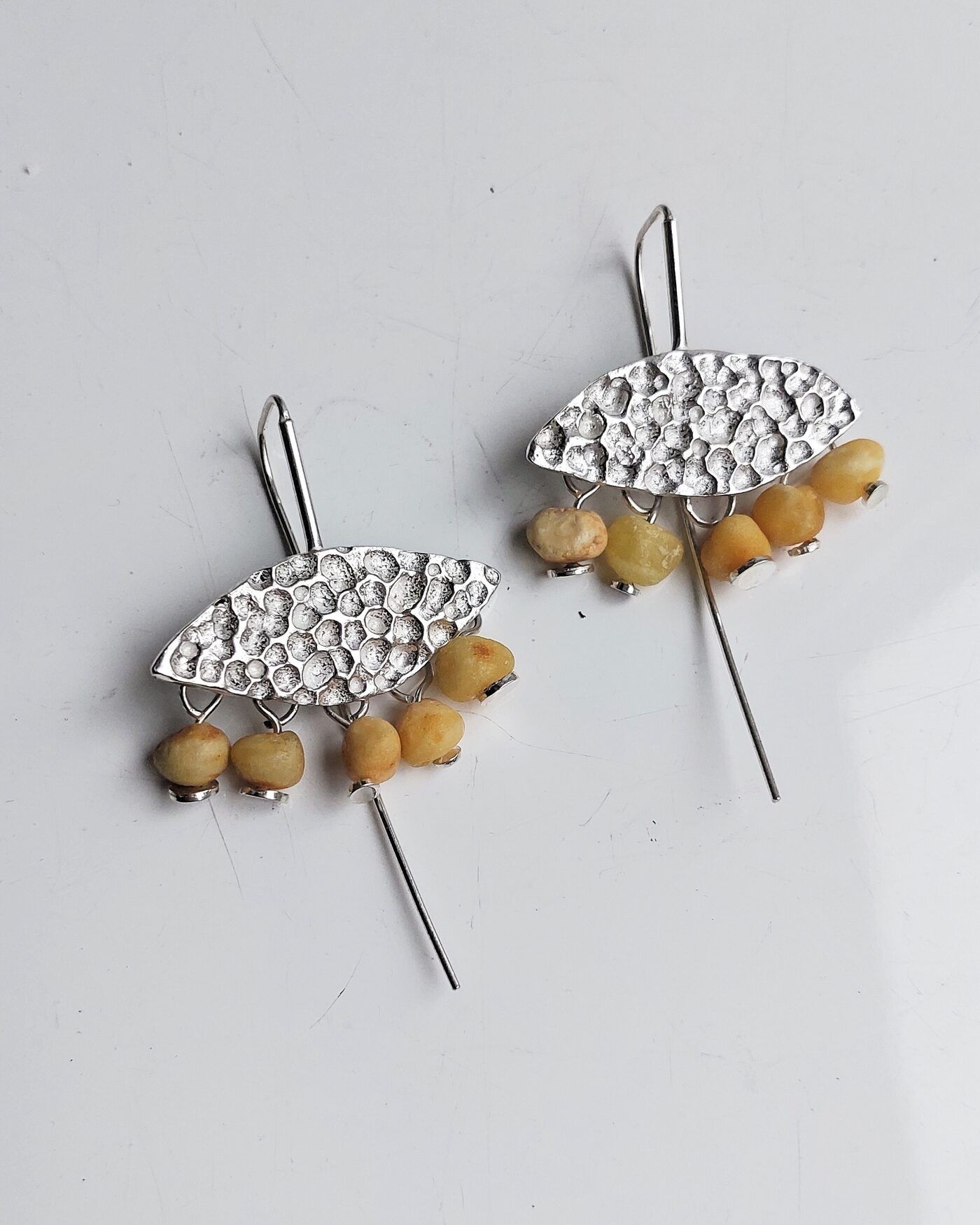 Auskari Asmane Jewellery, sudrabs 925, ar dzintaru — attēls 4