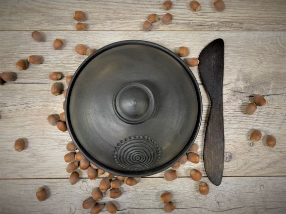 Sviesta trauks Cepļi, keramika, melnā krāsā — attēls 3