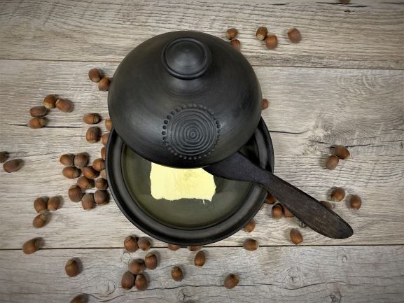 Sviesta trauks Cepļi, keramika, melnā krāsā — attēls 4